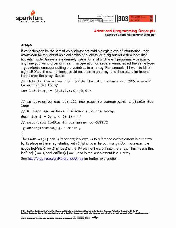 [PDF] Advanced Programming Concepts - SparkFun Electronics