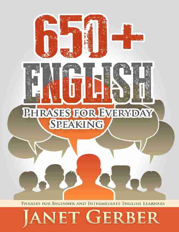 650  English Phrases for Everyday Speaking: Phrases for Beginner