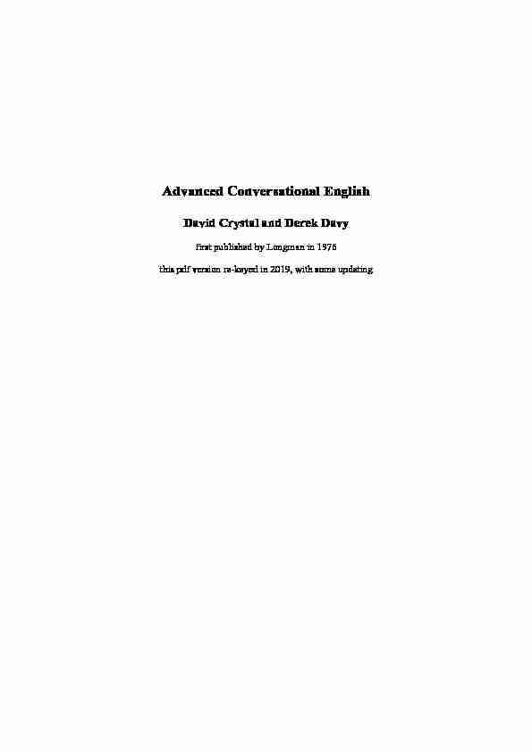 [PDF] Advanced Conversational English - David Crystal