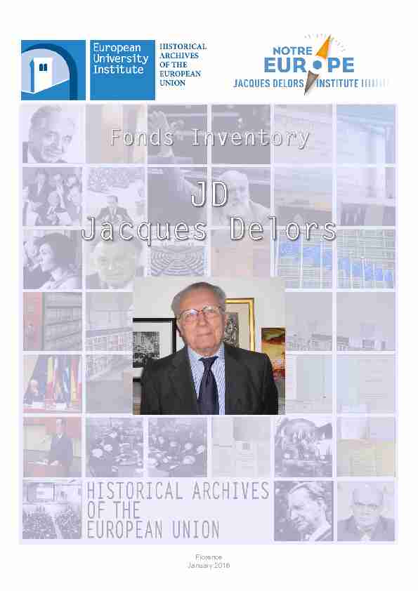[PDF] Jacques Delors fonds inventory - Institut Jacques Delors