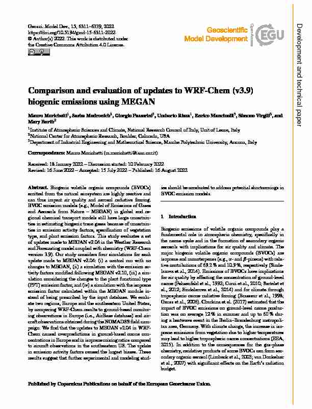 Comparison and evaluation of updates to WRF-Chem (v3.9