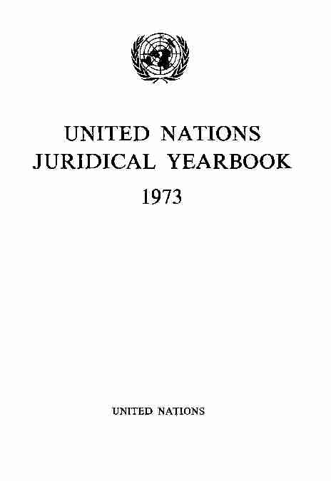 United Nations Juridical Yearbook 1973