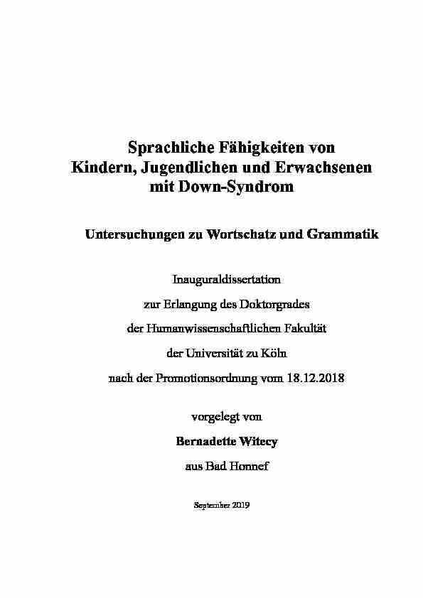 [PDF] Sprachliche Fähigkeiten von Kindern  - Universität zu Köln