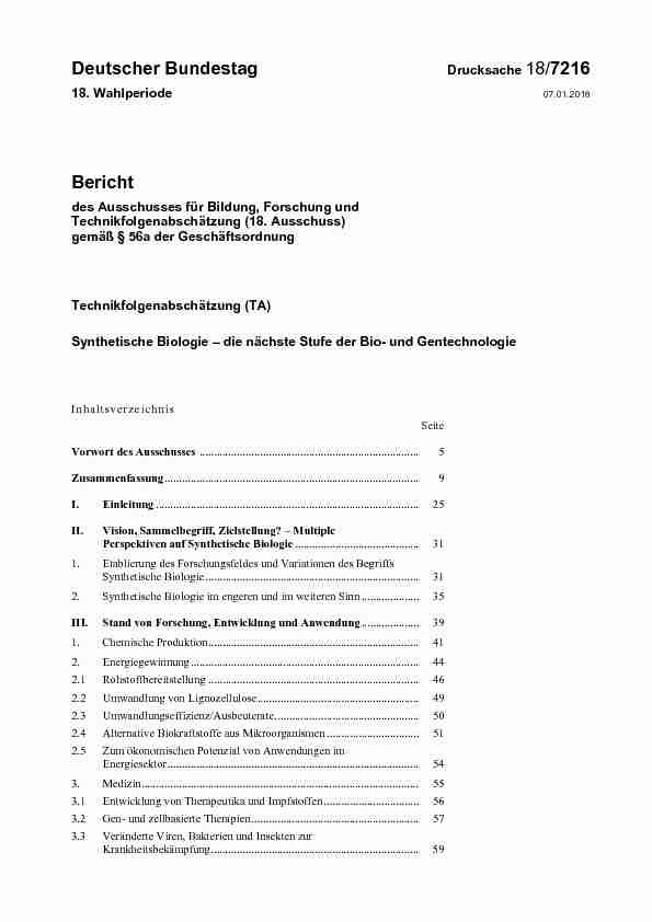 [PDF] Synthetische Biologie - Deutscher Bundestag