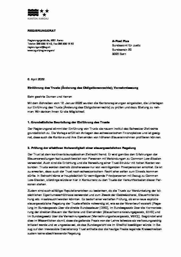 REGIERUNGSRAT A-Post Plus Bundesamt für Justiz Bundesrain 20
