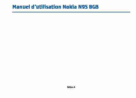 Manuel dutilisation Nokia N95 8GB