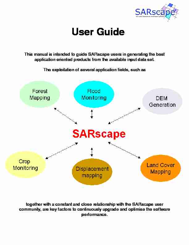 SARscape Help Manual