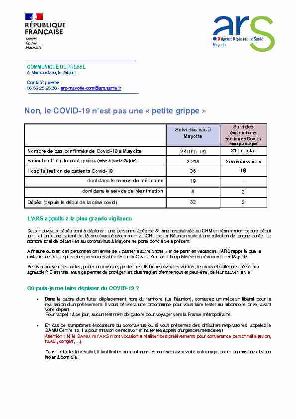 Non le COVID-19 nest pas une « petite grippe »