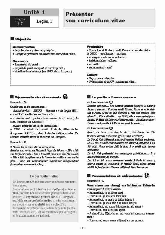 [PDF] Unité 1 - Eduxunta