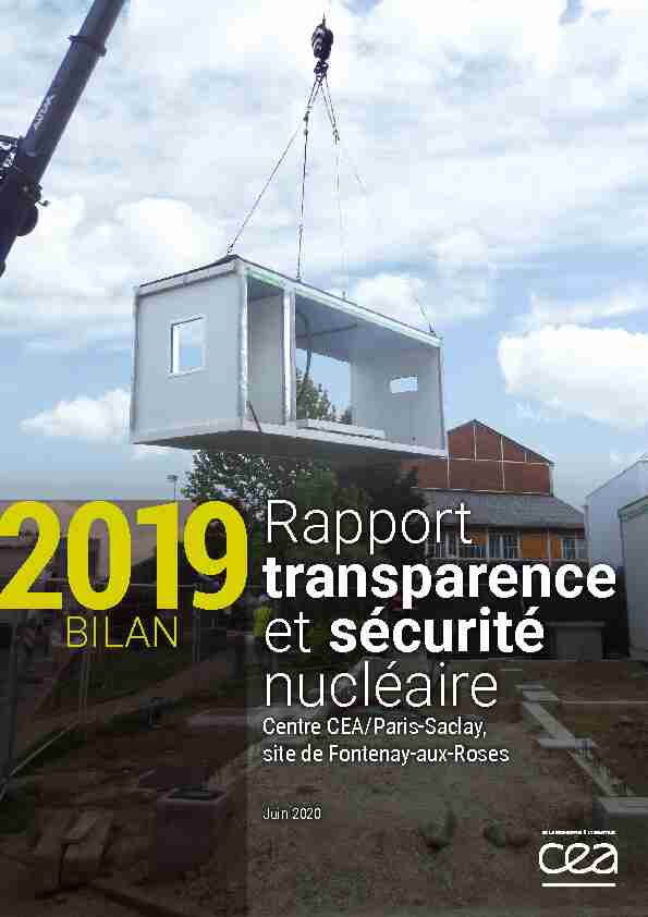 Rapport TSN 2019 - CEA Paris-Saclay site de Fontenay-aux-Roses