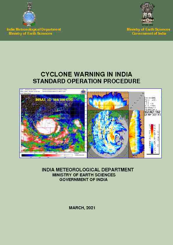 cyclone warning in india - standard operation procedure