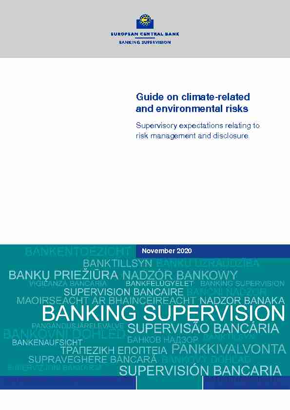 Guide on climate-related and environmental risks: Supervisory