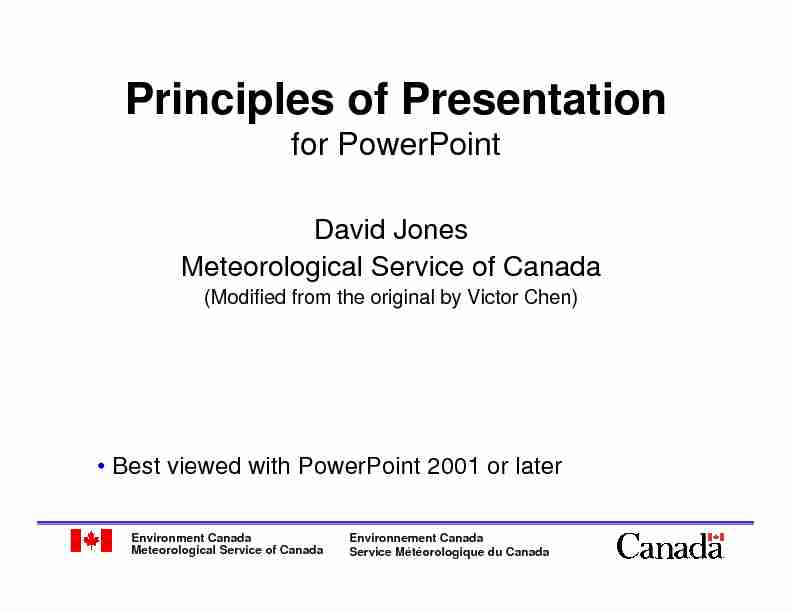 Principles of Presentation for Powerpoint