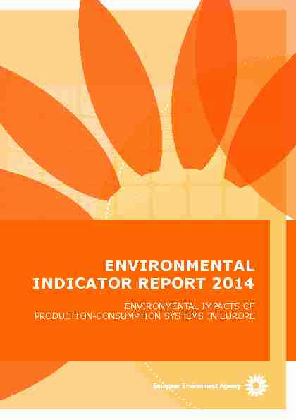 Environmental indicator report 2014 Environmental impacts of
