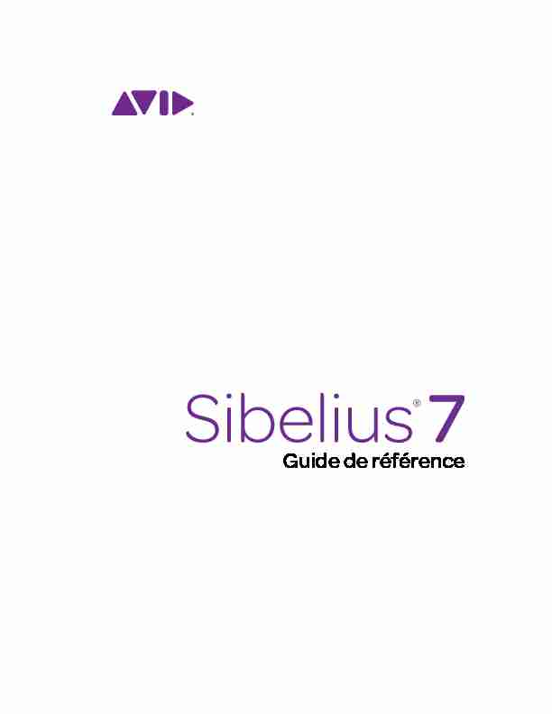 Sibelius 7 Guide de référence