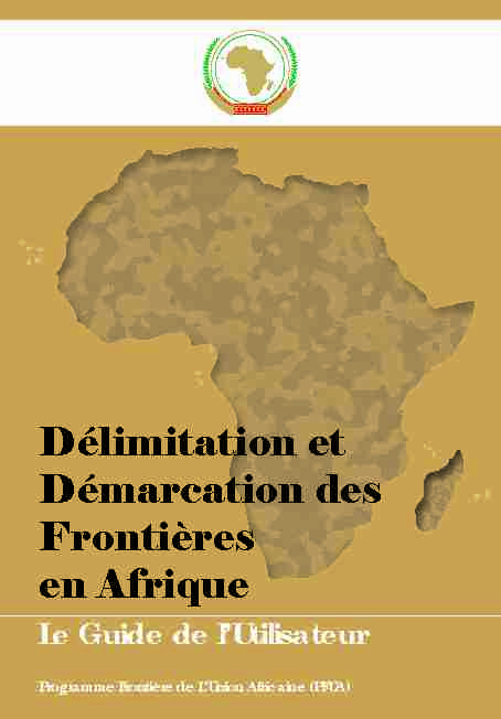 Délimitation et démarcation des frontières en Afrique. Le guide de l