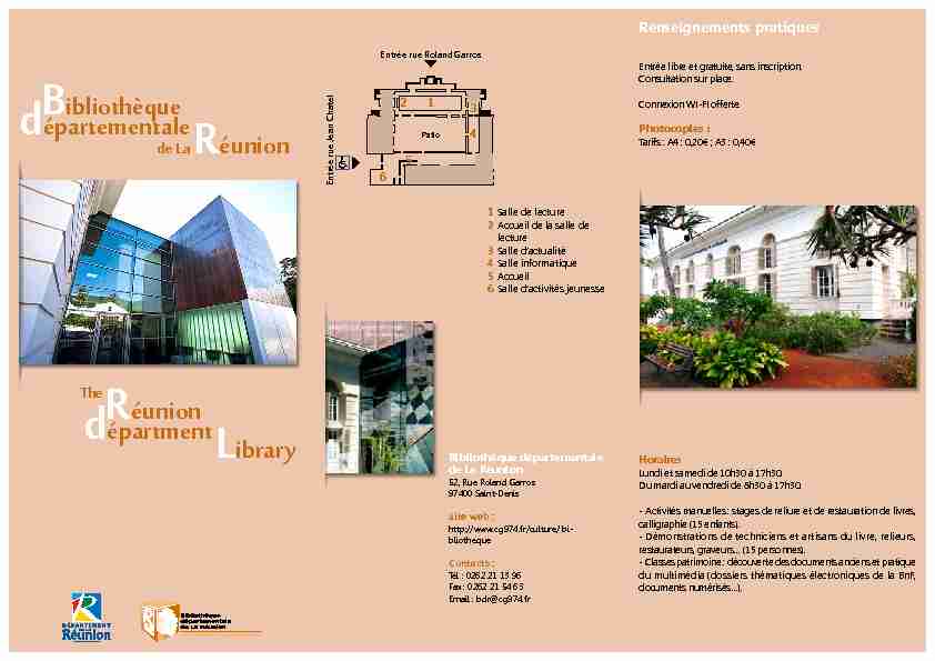 Bibliothèque départementale de La Réunion TheRéunion