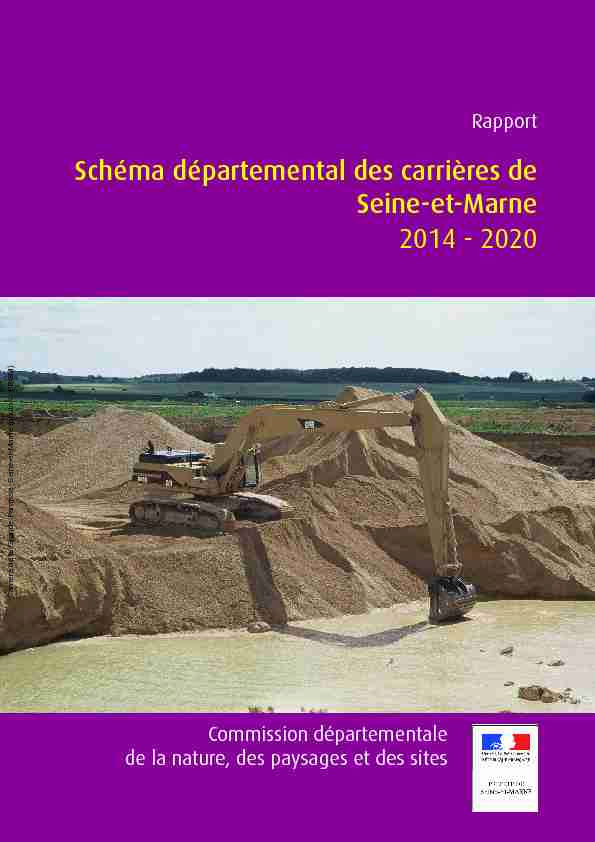 Schéma départemental des carrières de Seine-et-Marne 2014 - 2020