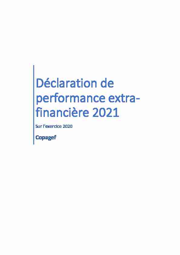 Déclaration de performance extra-financière 2021
