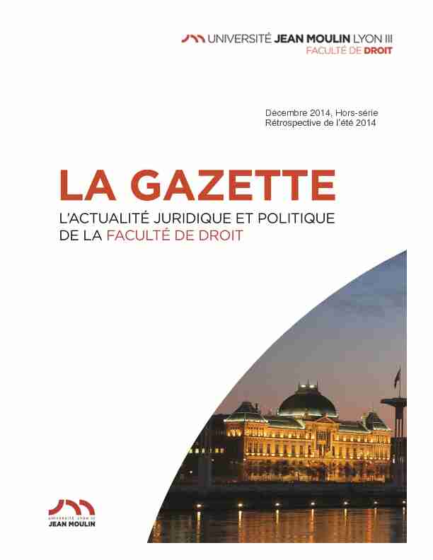 [PDF] La Gazette dactualité juridique et politique de la Faculté de droit de l