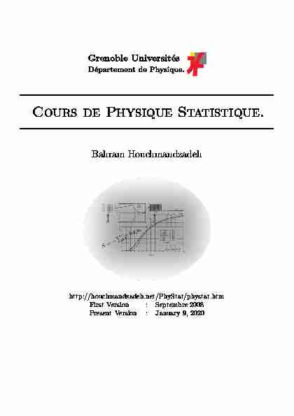 [PDF] Cours de Physique Statistique - Laboratoire Interdisciplinaire de