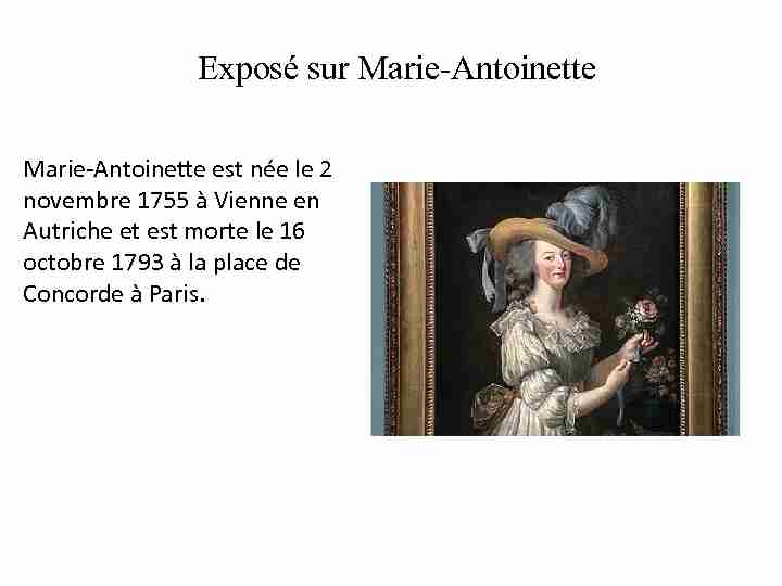 [PDF] Exposé sur Marie-Antoinette