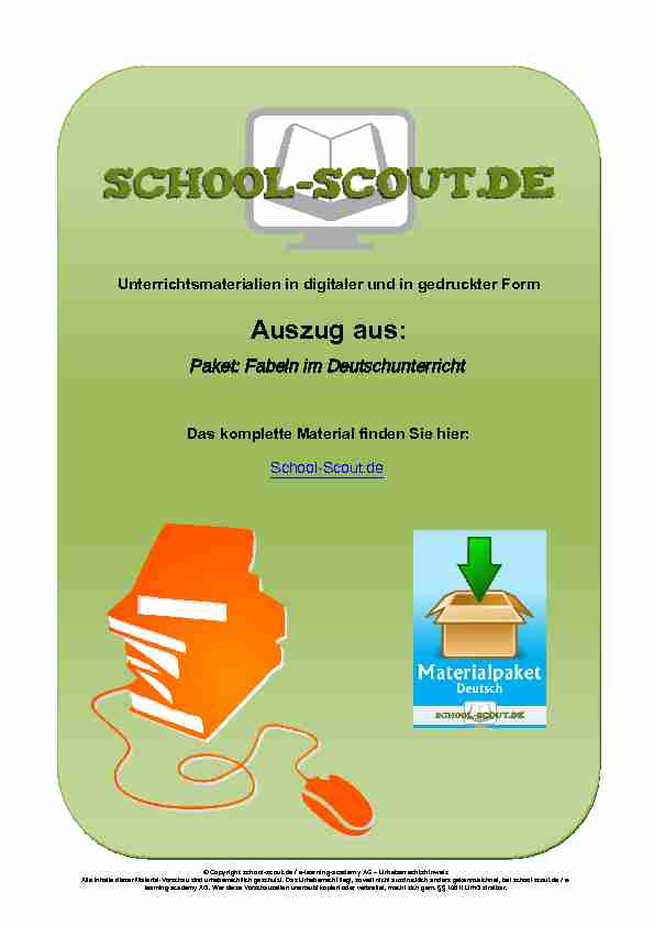 [PDF] Paket: Fabeln im Deutschunterricht - School-Scout