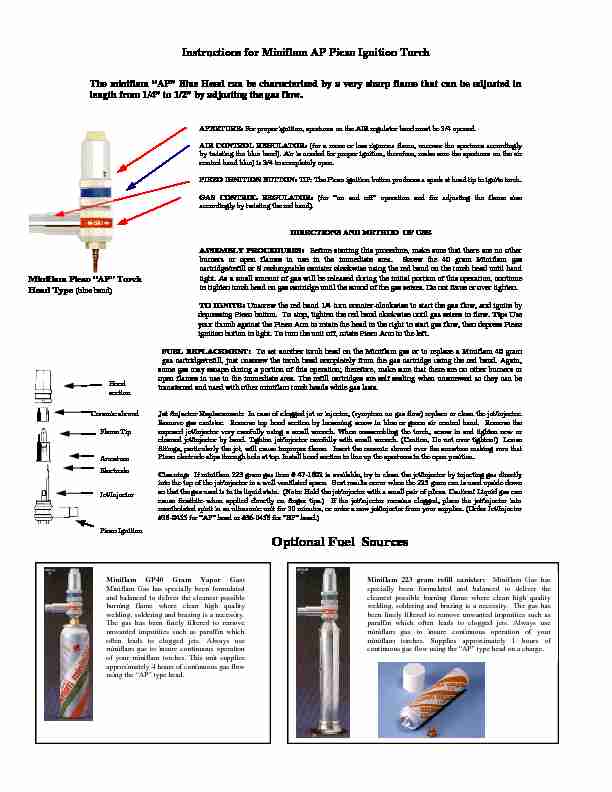 [PDF] Instructions for Miniflam AP Piezo Ignition Torch - MonsterSlayercom