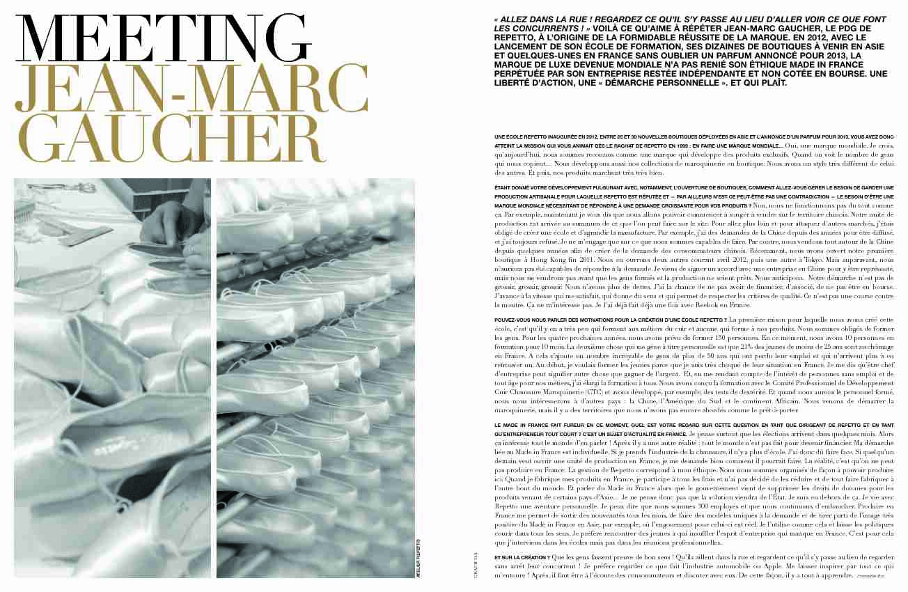 [PDF] Interview de Jean-Marc Gaucher, PDG de Repetto - The Daily Couture