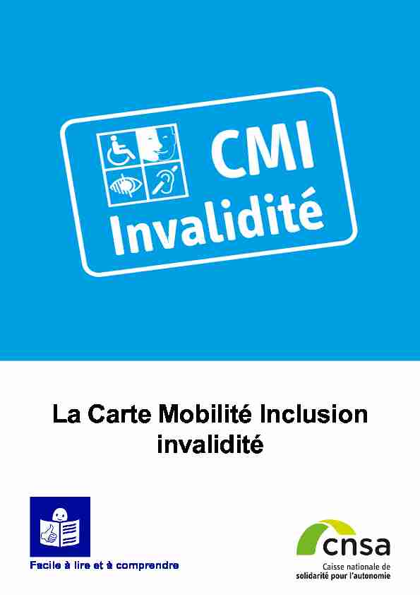 La CMI invalidité - La Carte Mobilité Inclusion invalidité