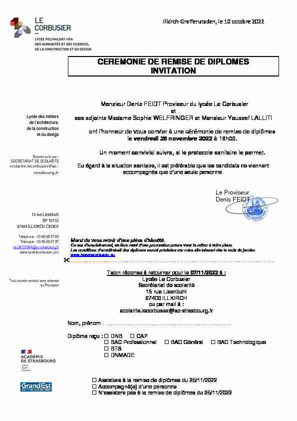 [PDF] CEREMONIE DE REMISE DE DIPLOMES INVITATION