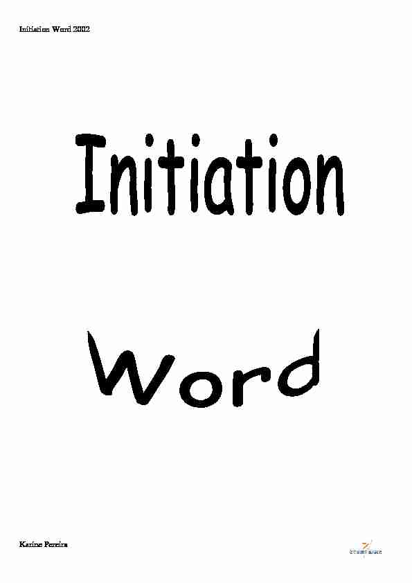 [PDF] COURS word initiation - Cyber-base de Decize