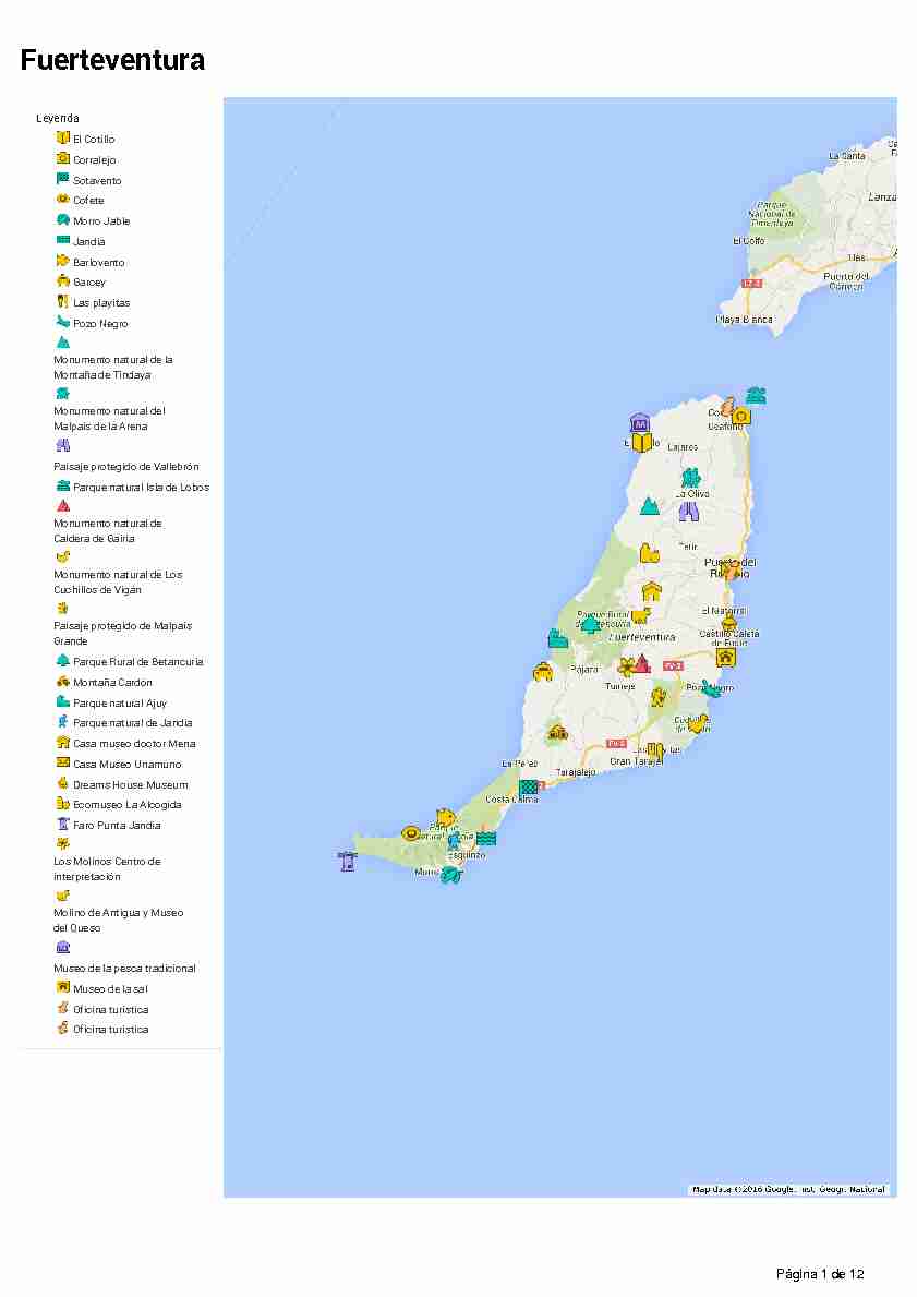 Mapa de Fuerteventura - DoItInSpain