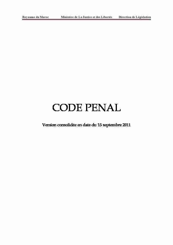 [PDF] CODE PENAL - ILO
