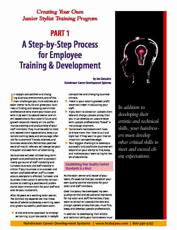 PART A Step-by-Step Process for Employee Training & Development