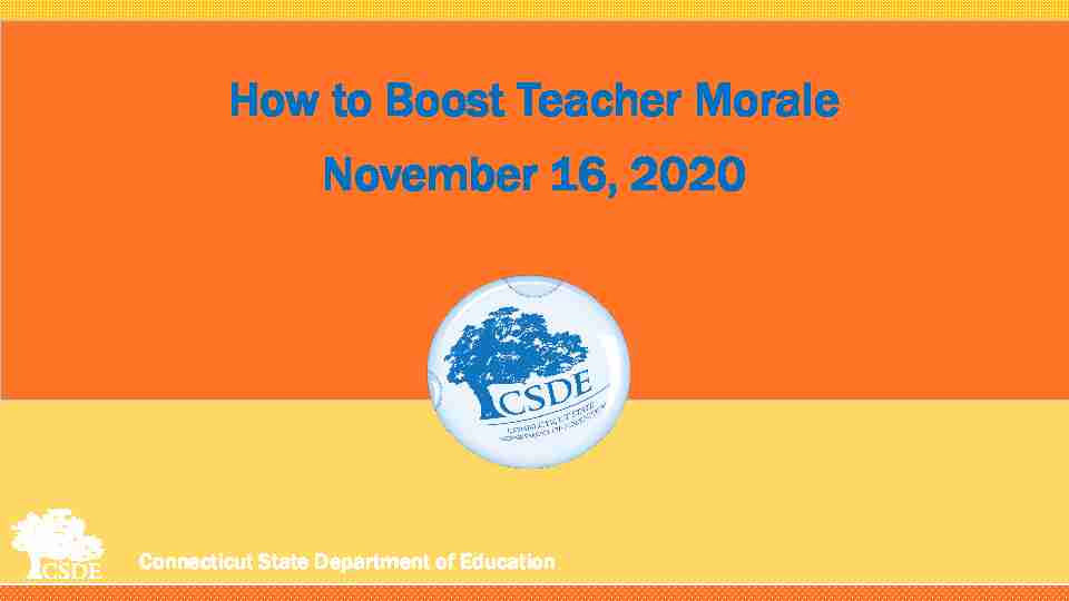 How to Boost Teacher Morale November 16 2020
