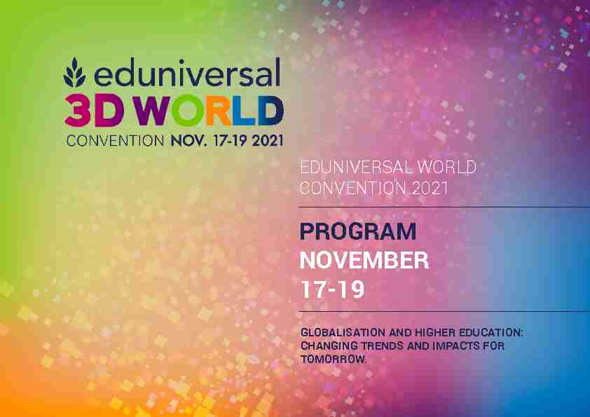 PROGRAM NOVEMBER 17-19 - Eduniversal World Convention