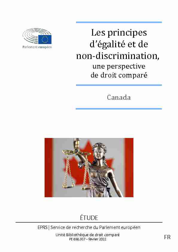 The principles of equality and non discrimination a comparative law
