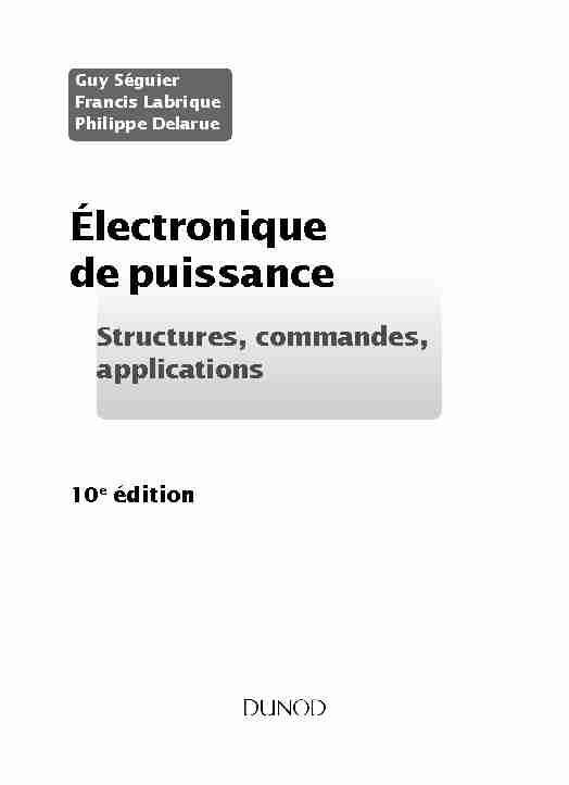 [PDF] Électronique de puissance - Dunod