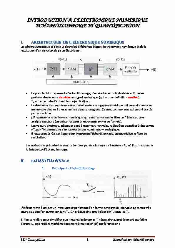 introduction a lelectronique numerique echantillonnage et