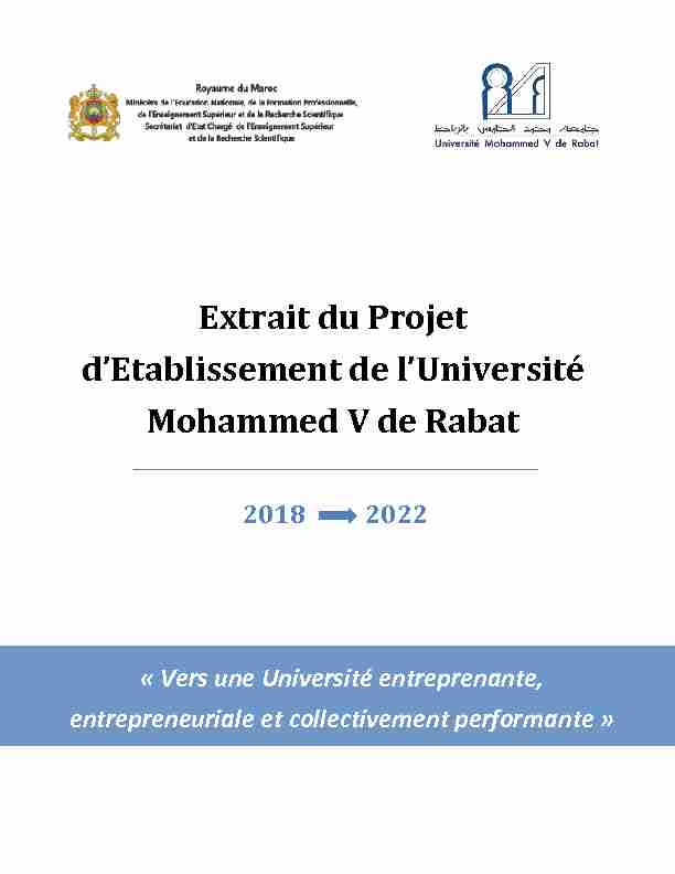 [PDF] Orientations stratégiques du Projet de Développement 2018 2022