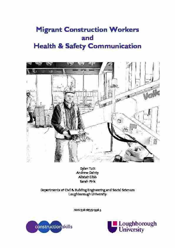 Migrant Construction Workers and Health & Safety Communication