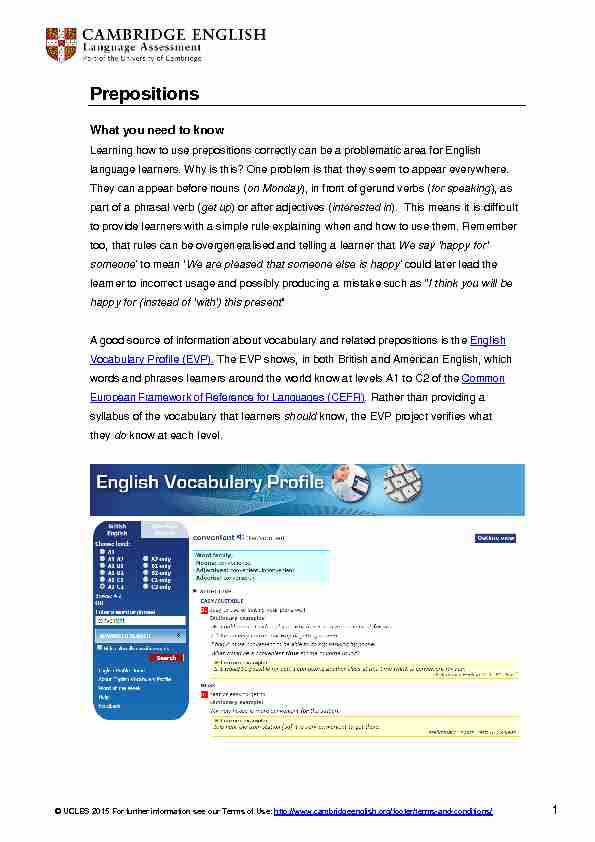 [PDF] Prepositions - Cambridge English