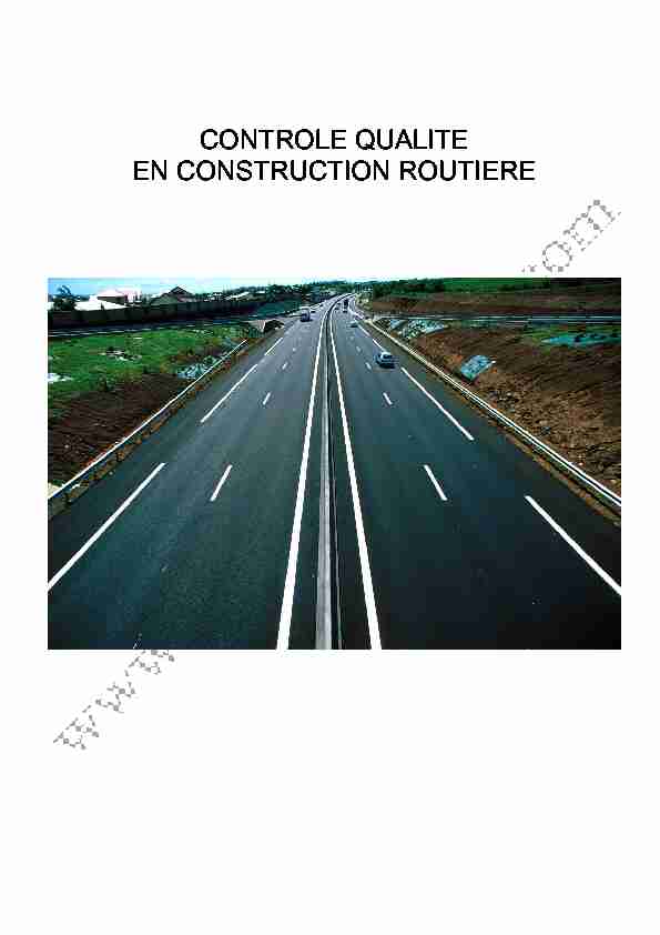 [PDF] CONTROLE QUALITE EN CONSTRUCTION ROUTIERE