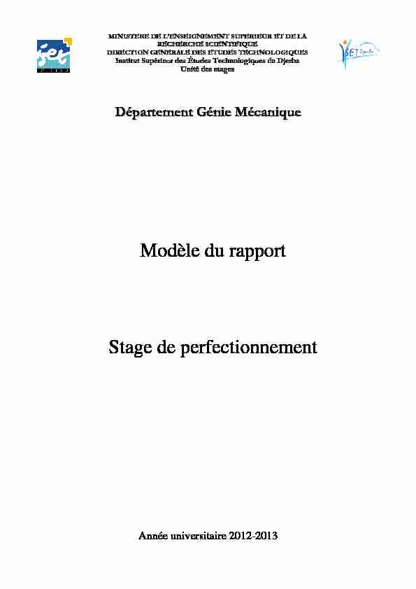 [PDF] Modèle rapport de stage perfectionnement GM - Institut Supérieur