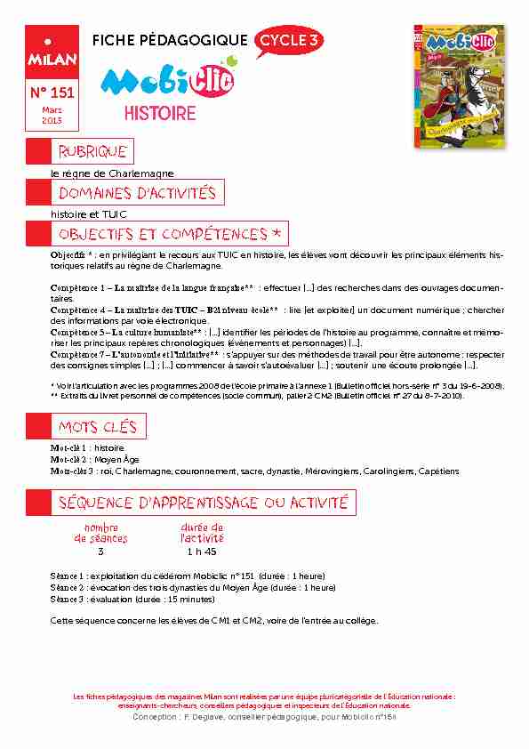 [PDF] HISTOIRE - Milan écoles