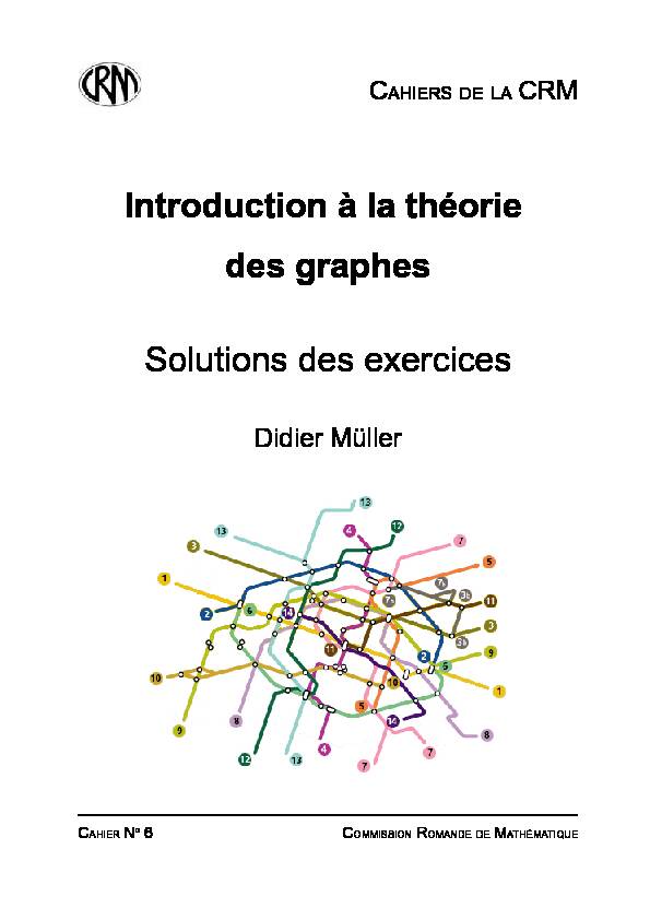 [PDF] Introduction à la théorie des graphes Solutions des exercices