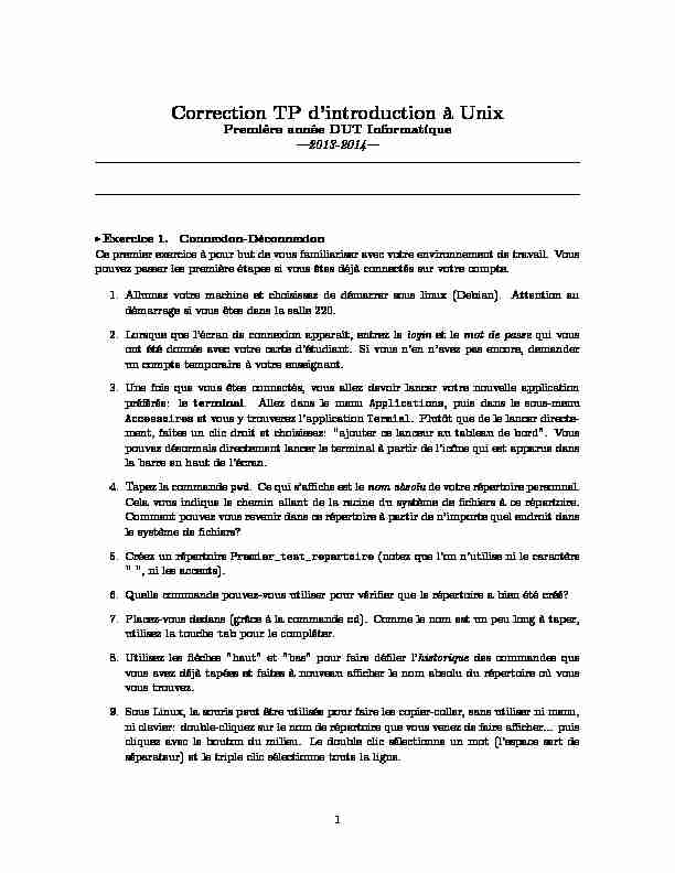 [PDF] Correction TP dintroduction à Unix - IGM