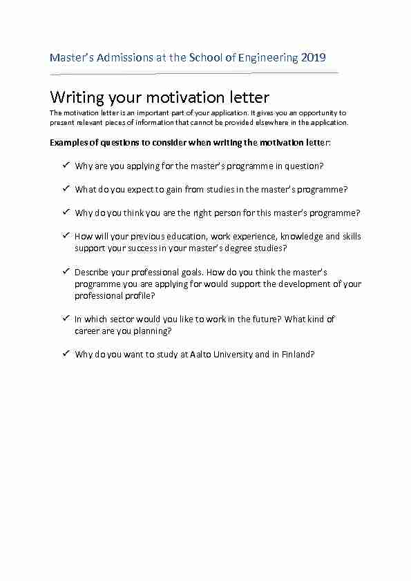 [PDF] Writing your motivation letter