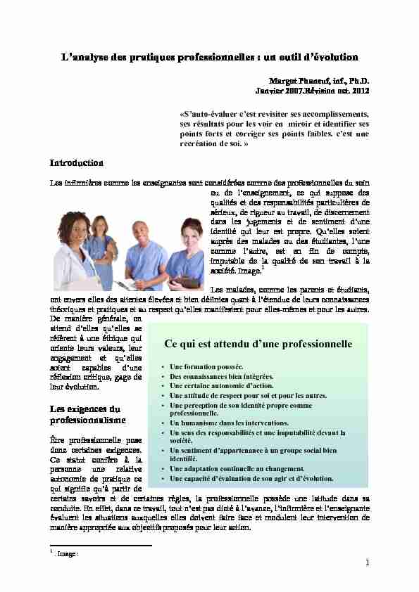 [PDF] Lanalyse des pratiques professionnelles - Prendre soin